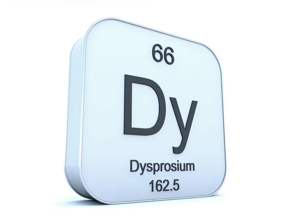 Beyaz kare simgesi üzerinde Dysprosium elemanı — Stok fotoğraf