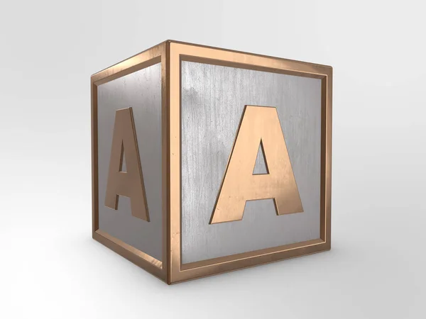 Letter A on cube — Stock Photo, Image