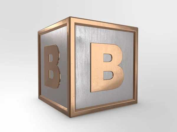 Буква B на кубе — стоковое фото