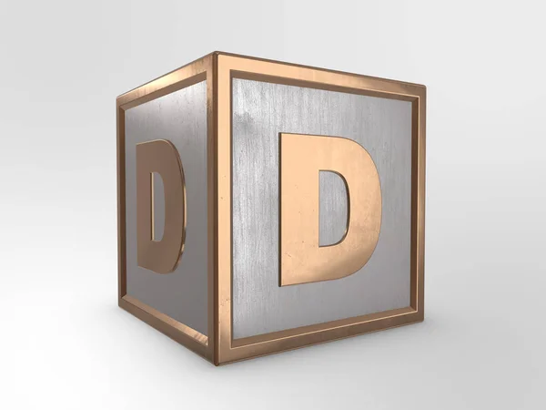多维数据集上的字母 D — 图库照片