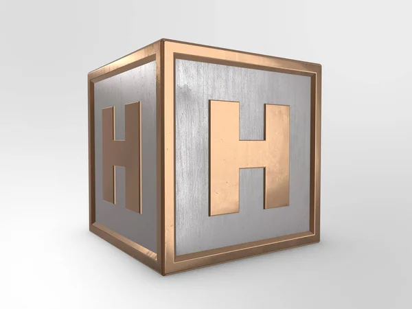 Lettre H sur cube — Photo
