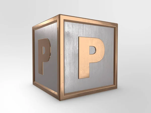 Letter P on cube — Stock Photo, Image