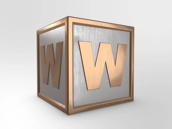 Letra W sobre cubo — Foto de Stock