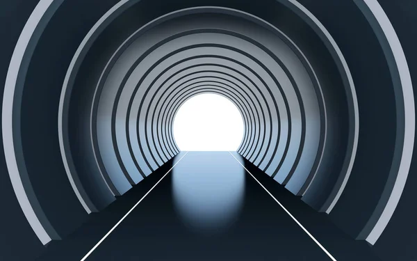 Futuristische donkere tunnel — Stockfoto