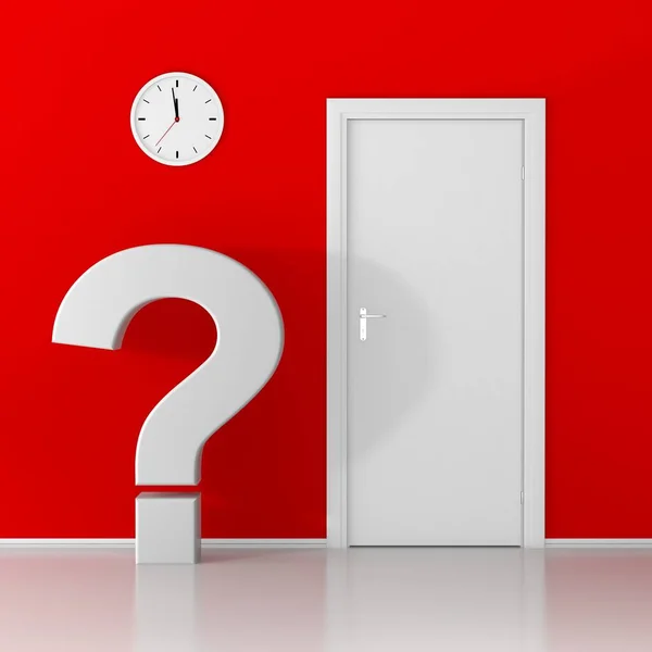 Question mark on red background — Stock Photo, Image