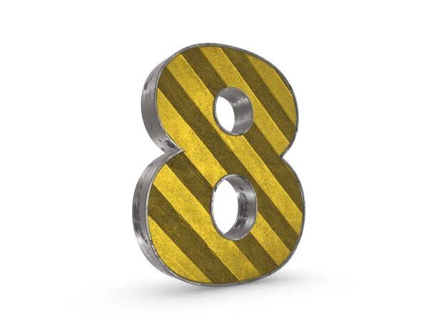 Nummer 8 - metallic gul nummer — Stockfoto