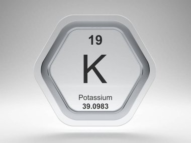 Potassium chemical element symbol clipart