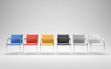 Altı renkli sandalyeler