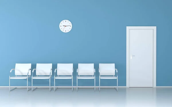 Sala de espera azul suave — Fotografia de Stock