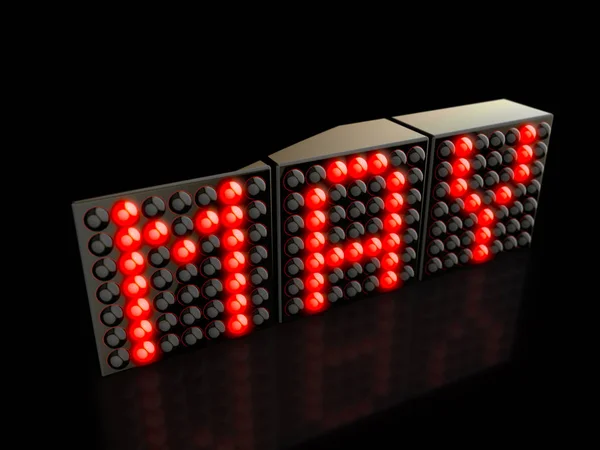 Texte de mai ou affichage LED rouge — Photo