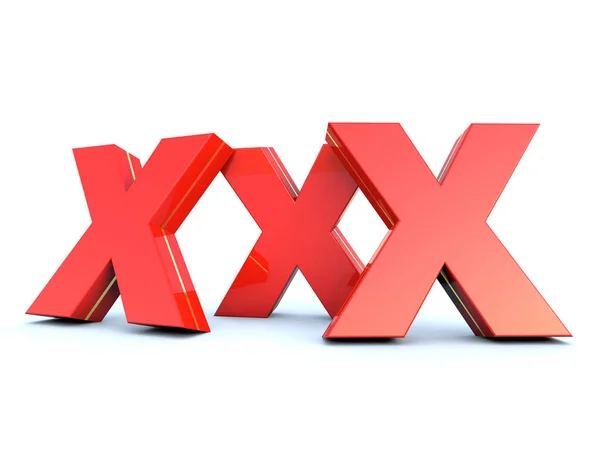 Xxx rode tekst — Stockfoto