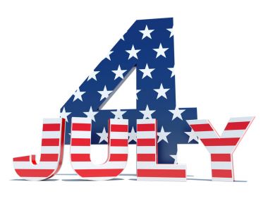 Amerikan bayrağı renkler harflerle 4 Temmuz