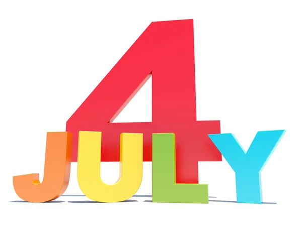 4 juli kleurrijke brieven — Stockfoto