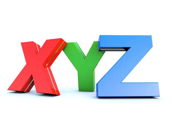XYZ γυαλιστερό χρωματιστά γράμματα — Φωτογραφία Αρχείου