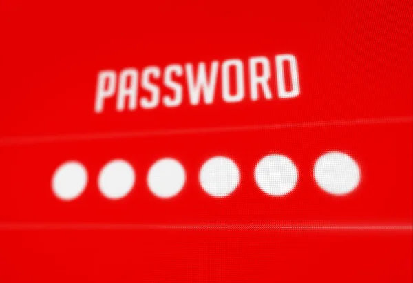 Protezione password schermo rosso — Foto Stock