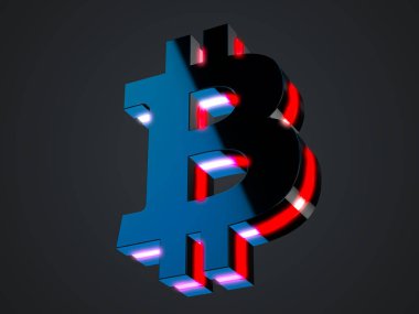 Bitcoin sembol siyah parlak