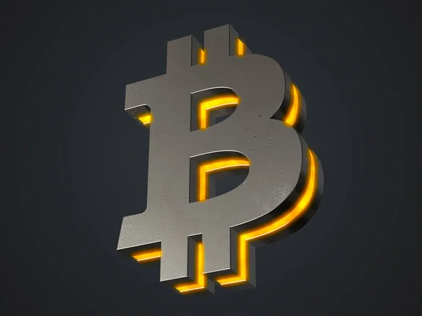 Bitcoin σύμβολο σύμβολο — Φωτογραφία Αρχείου