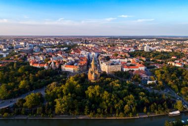 Timisoara şehrin havadan görünümü
