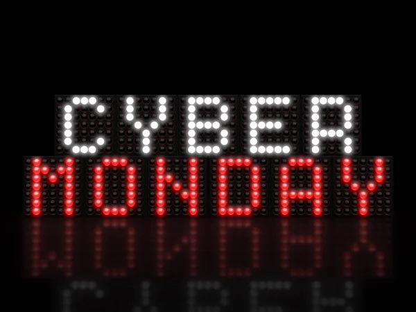 Cyber Monday display LED vermelho — Fotografia de Stock