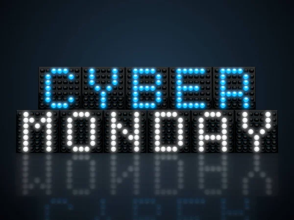 Affichage LED bleu Cyber Monday — Photo