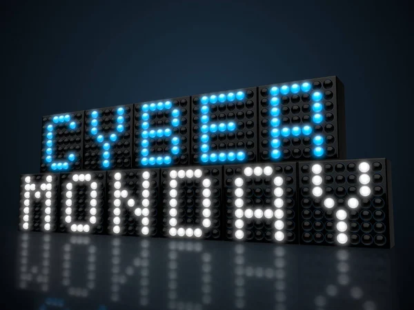 Cyber-Montag blaue LED-Anzeige — Stockfoto