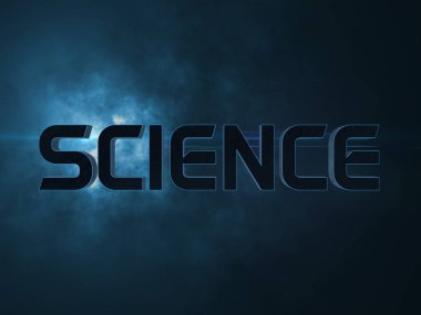 Bulutlar ile koyu arka plan üzerinde bilim kelime metin