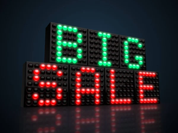 Big Sale Текст Дисплее Темноте — стоковое фото