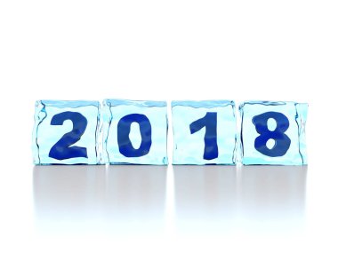 Yeni yıl buz içinde donmuş 2018