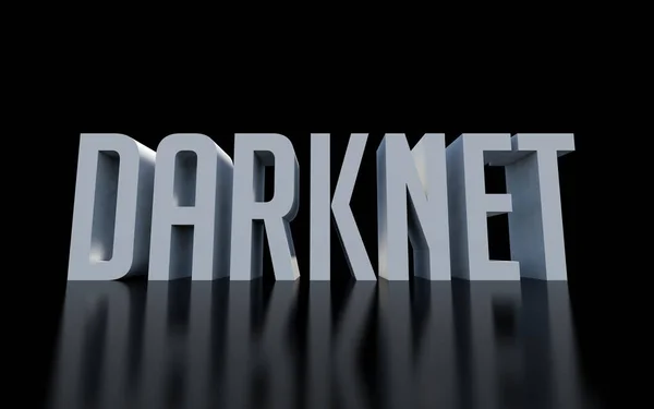 黑色背景下的 Darknet 文本字 — 图库照片