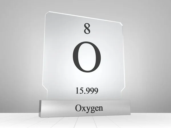 Símbolo Oxígeno Icono Vidrio Metal Moderno — Foto de Stock