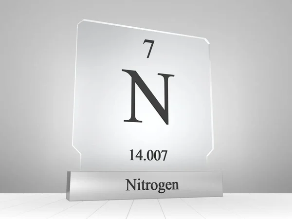 Nitrogen Symbol Modern Glass Metal Icon — Stock Photo, Image