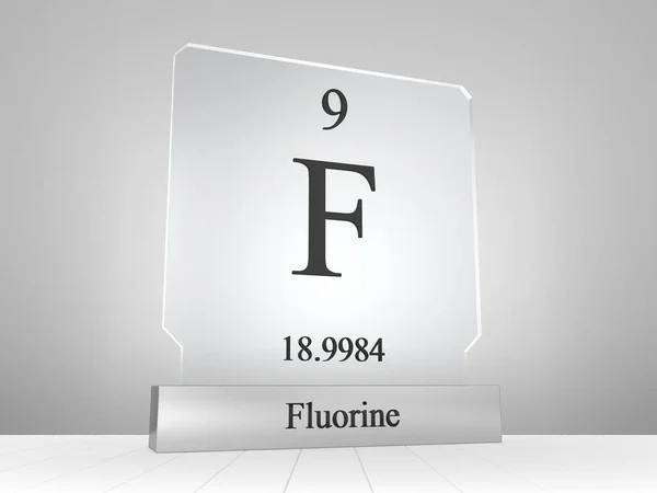 Fluor Symbolen Moderna Glas Och Metall Ikon — Stockfoto