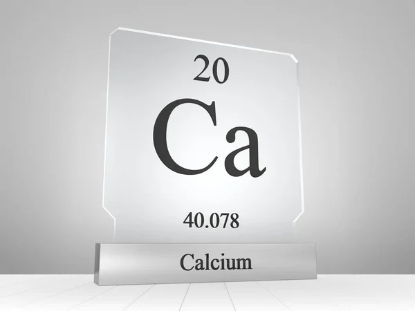 Kalcium Symbolen Moderna Glas Och Metall Ikon — Stockfoto