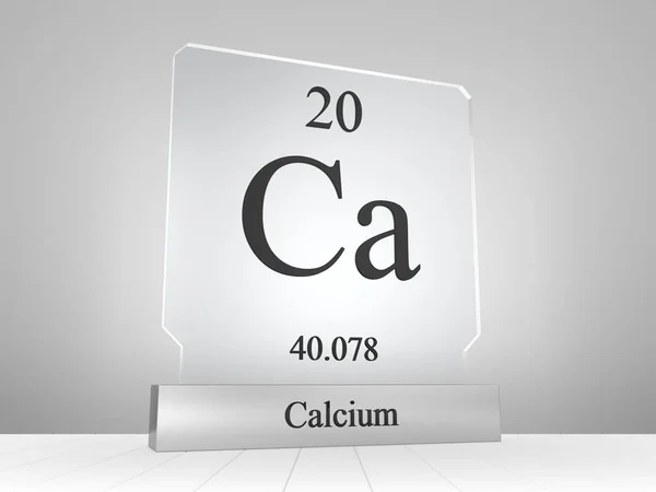 Calcium Symbol Modern Glass Metal Icon — Stock Photo, Image