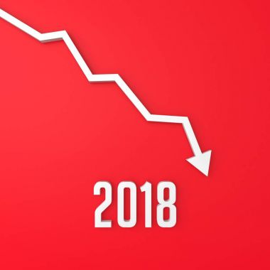 2018 borsa kazasında grafik üzerinde kırmızı bir arka plan