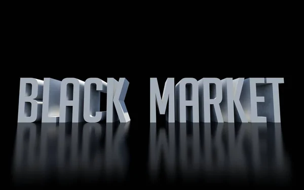 Titel Van Zwarte Markt Zwarte Achtergrond — Stockfoto