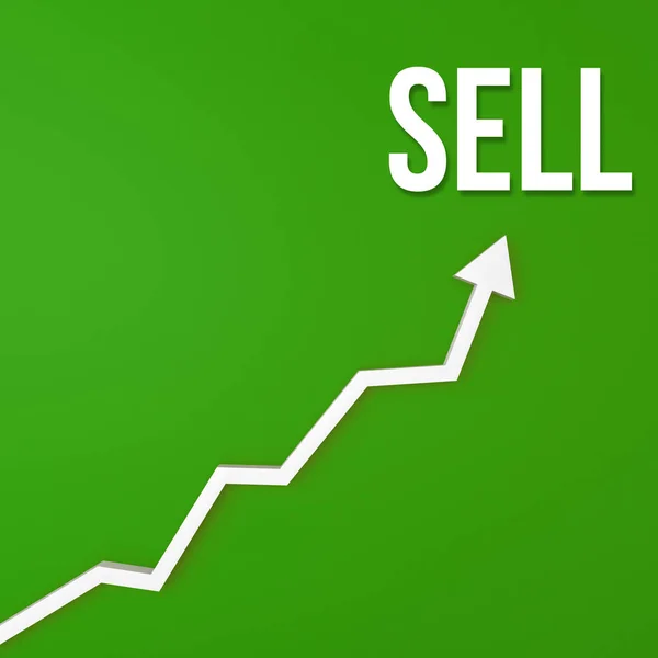 Verkopen Van Kans Groen Profiteren Groeiende Financiële Grafiek Groene Achtergrond — Stockfoto