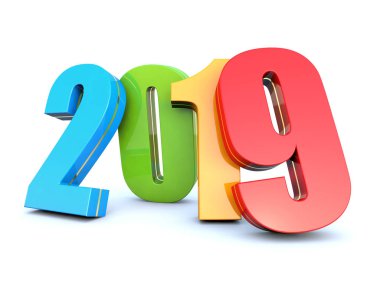Mutlu yeni yıl 2019 renkli Takvim arka plan