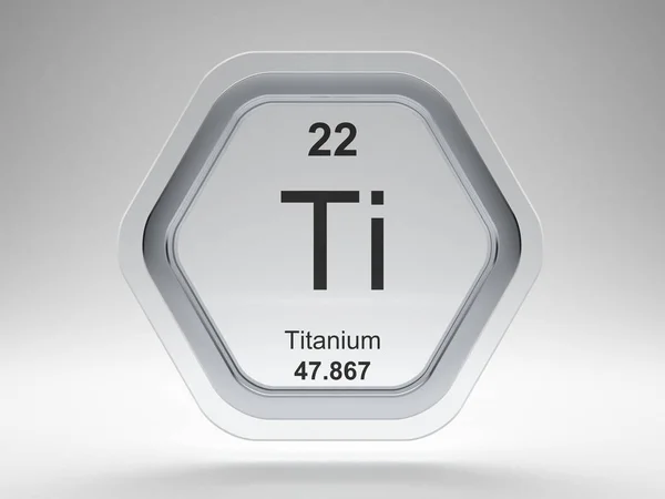 Titanium Symbol Periodic Table Modern Glass Steel Icon — Stock Photo, Image