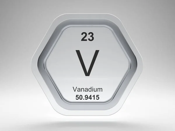 Símbolo Vanadio Tabla Periódica Sobre Icono Moderno Vidrio Acero —  Fotos de Stock