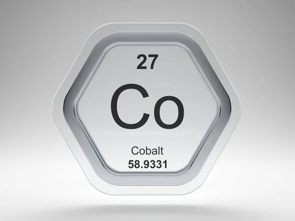 Cobalt symbol from the periodic table on modern glass and steel icon