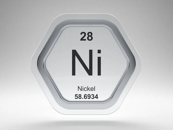 Nickel Symbol Från Det Periodiska Systemet Moderna Glas Och Stål — Stockfoto