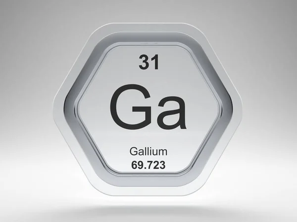 Gallium Symbol Från Det Periodiska Systemet Moderna Glas Och Stål — Stockfoto