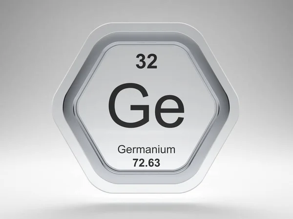 Germanium Symbol Från Det Periodiska Systemet Moderna Glas Och Stål — Stockfoto