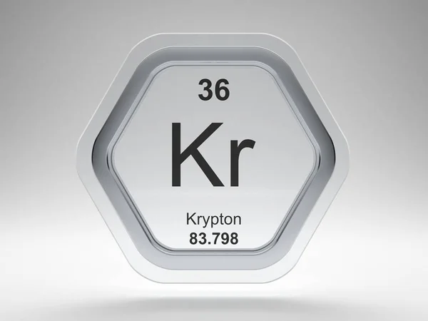 Krypton Symbol Från Det Periodiska Systemet Moderna Glas Och Stål — Stockfoto