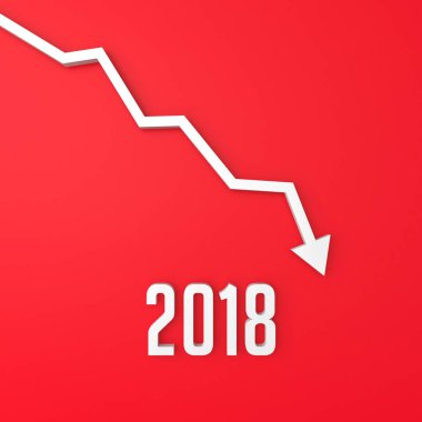 2018 borsa kazasında grafik üzerinde kırmızı bir arka plan