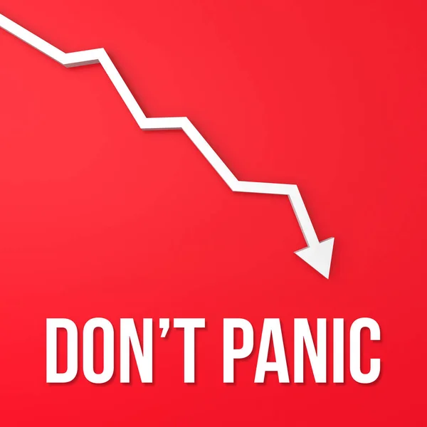Finansal Tavsiye Grafik Kırmızı Bir Arka Plan Üzerinde Panik Yapmayın — Stok fotoğraf