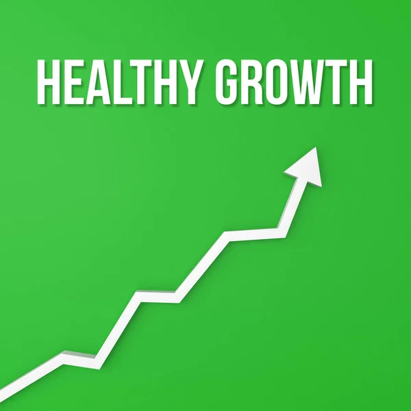 Healthy Growth Text Green Background Financial Chart — Stock Photo, Image