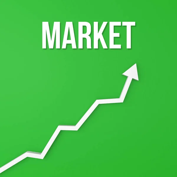 Market Text Green Background Financial Chart — Stock Photo, Image