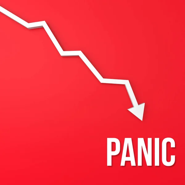 Panic Word Red Background Financial Chart — Stock Photo, Image